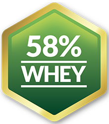58% Protein from Whey badge