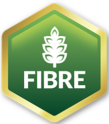 Green hexagon with a white wheat symbol